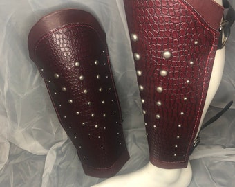 Cosplay greaves Dragon hide LARP renaissance fair SCA fantasy shin guards