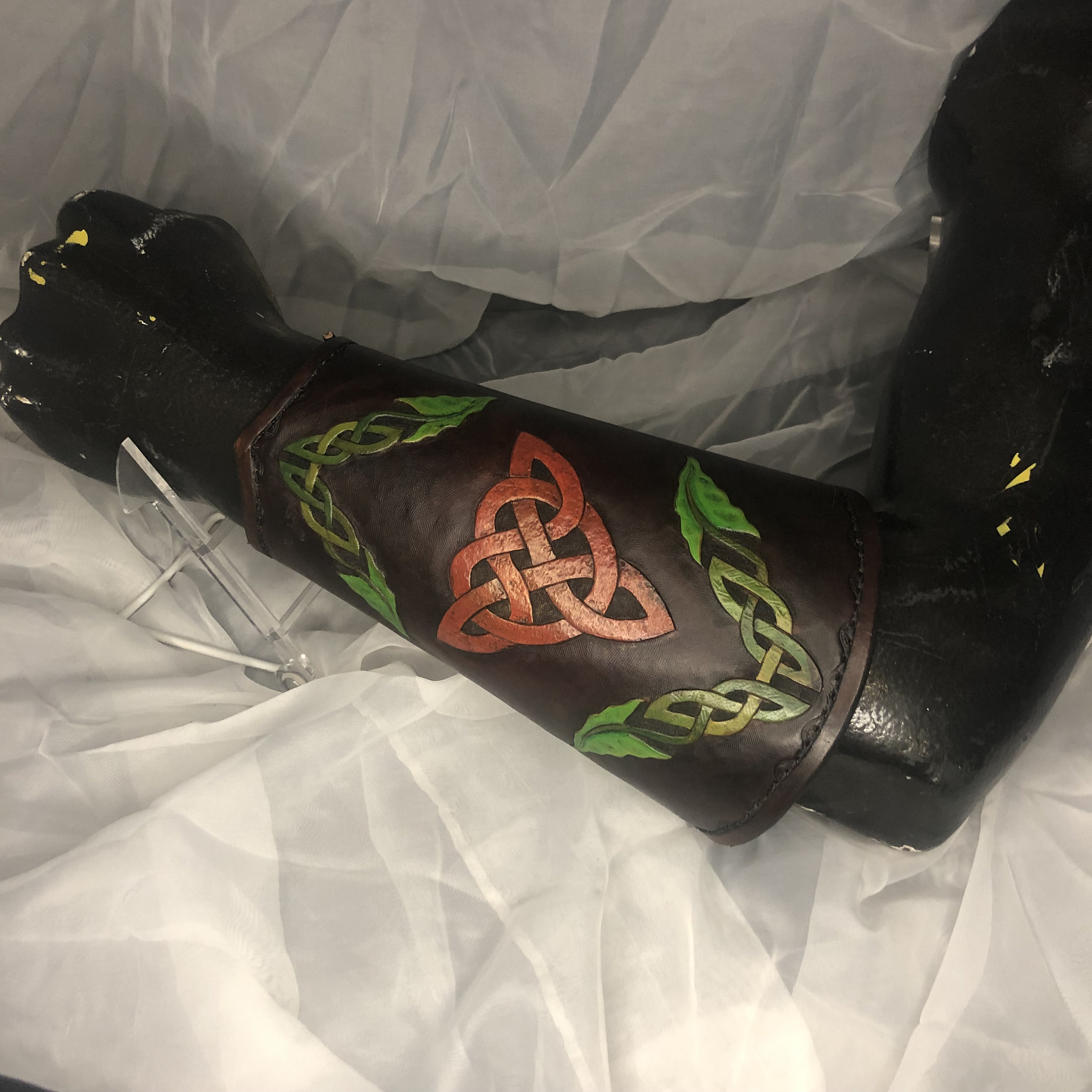 Celtic Tooled Leather Arm Guards Bracers - Etsy