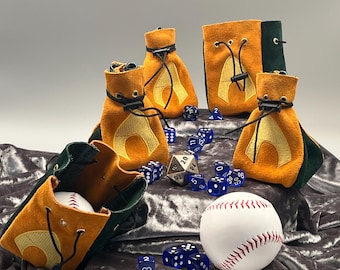 Aquaman Dice Bag Authentic Handmade Leather Poke Cosplay Accessory, Jewelry or Renaissance Pouch Gamer DND Sack Party Favor Holder Purse
