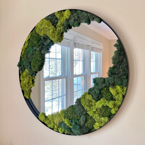 Preserved Moss Art Framed Mirror Preserved Moss Mirror Etsy