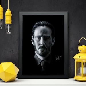 John Wick Digitaldruck PDF & JPG | Hochauflösende druckbare handgemachte Zeichnung