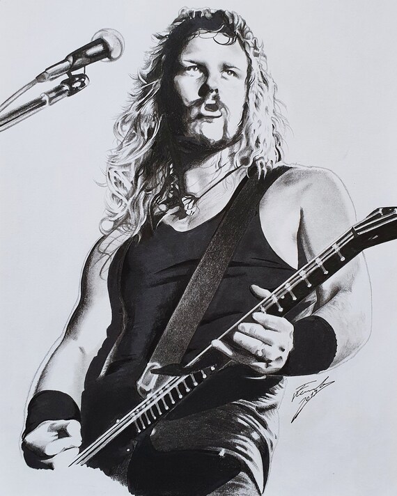 James Hetfield From Metallica Charcoal Pencil Drawing - Etsy