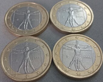 Lote de 4 Monedas de 1 Euro Italia (2006-2007-2008-2009)