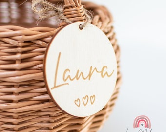 Personalized basket tag for flower girls and flower children at the wedding, scattering flowers, marriage, wedding anniversary