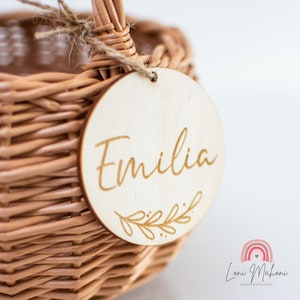 Personalisierter Anhänger für Körbchen für Blumenmädchen und Blumenkinder an der Hochzeit, Blumen streuen, Heirat, Hochzeitstag