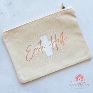 Individually designed travel first aid kit, first aid bag, pencil case, cosmetic bag, 100% organic cotton image 6