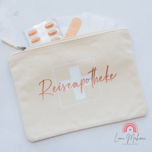 Individually designed travel first aid kit, first aid bag, pencil case, cosmetic bag, 100% organic cotton image 4