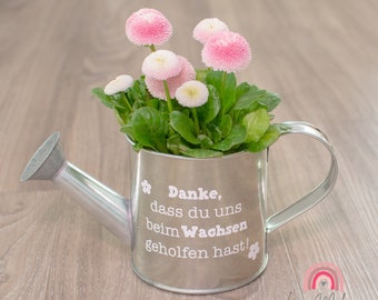 Gift for educator, educator, teacher, teacher; "Thank you for helping me grow.", zinc watering can, for educators