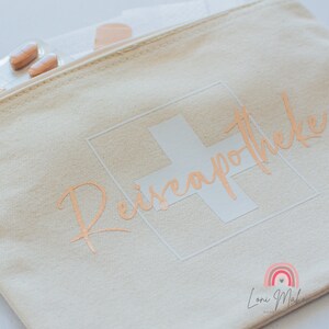 Individually designed travel first aid kit, first aid bag, pencil case, cosmetic bag, 100% organic cotton image 2