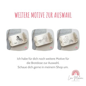 Personalisierte Lunchbox / Brotdose aus Edelstahl, verziert mit deinem Wunschnamen und dem Motiv Blumenwiese Bild 9