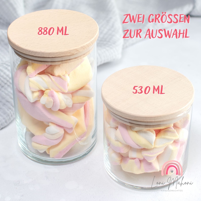 Personalisierbares Vorratsglas mit Holzdeckel, Geschenk oder Dankeschön für Erzieher, Erzieherin, Lehrer, Lehrerin, Hebamme, Tagesmutter Bild 5