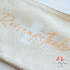 Individually designed travel first aid kit, first aid bag, pencil case, cosmetic bag, 100% organic cotton image 5