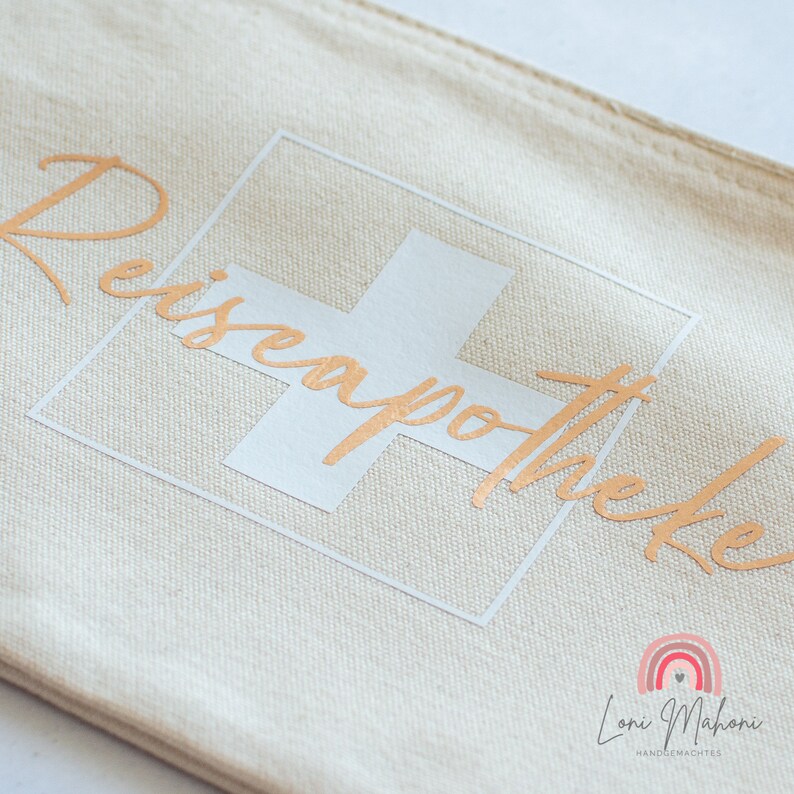 Individually designed travel first aid kit, first aid bag, pencil case, cosmetic bag, 100% organic cotton image 5