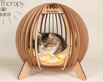 Unique personalized indoor Cat, Dog and Rabbit house, Pet House, Modern Personalized Pet House, Cat Furniture, Handmade Rabbit House