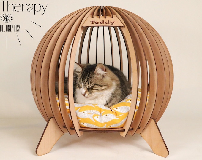 Unique personalized indoor Cat, Dog and Rabbit house, Pet House, Modern Personalized Pet House, Cat Furniture, Handmade Rabbit House