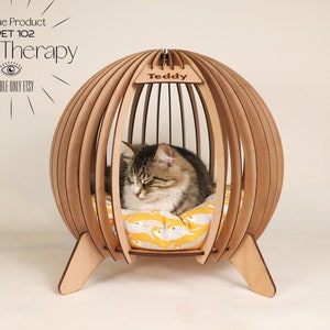 Unique personalized indoor Cat, Dog and Rabbit house, Pet House, Modern Personalized Pet House, Cat Furniture, Handmade Rabbit House