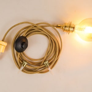 Plug in Pendelleuchte, 5 m Plug in Wandleuchte, 5 m Kabel Set mit 2 Kabelhaltern und Ein / Aus-Schalter, inkl. Metall Organizer