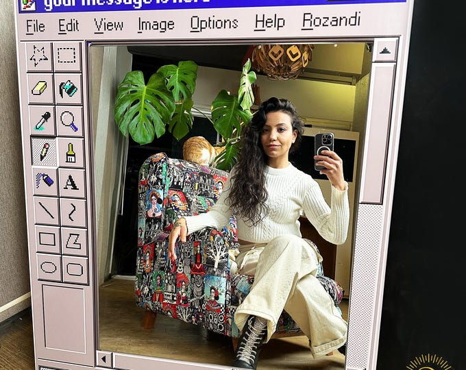 MS Paint Mirror With Custom Title, Retro Wood Windows Paint Frame Mirror 4 Sizes, High Quality, Real Glass Mirror, Free Shipping