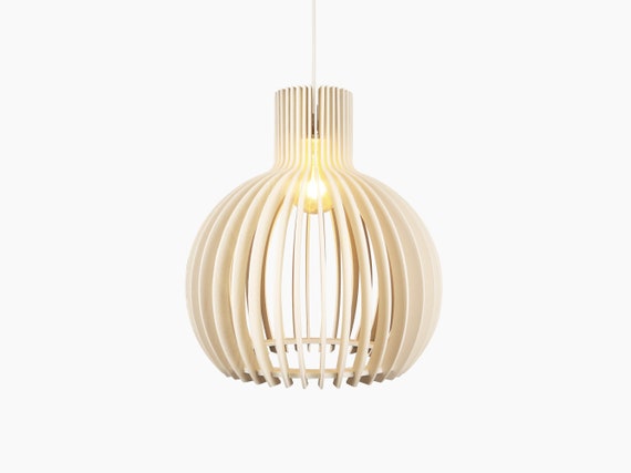 MONDO White Wooden Pendant Light