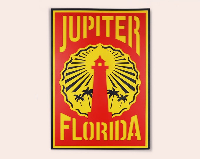 Jupiter Florida 3D Wood Wall Art, Sailor Jupiter Art, 3D Home Decor Florida Wooden Wall Art, 3D Florida Wall Art, Christmas Gifts, RWA1901