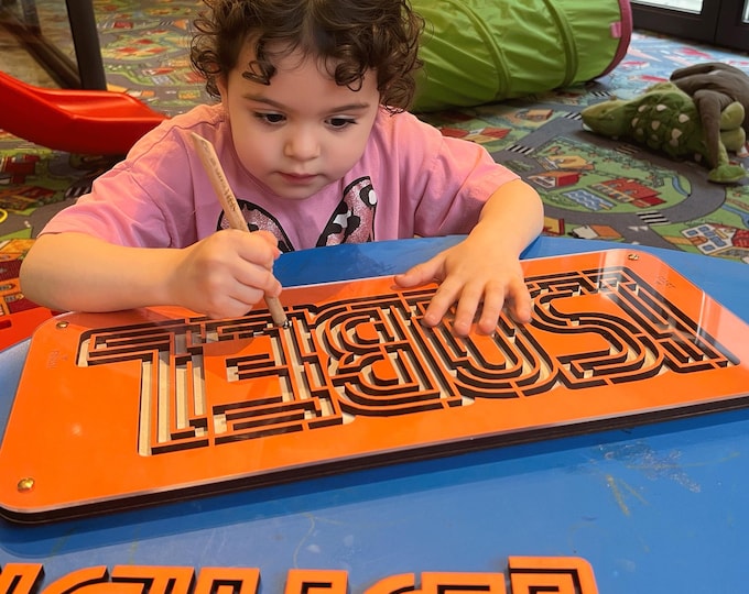 Isabel Personalized Wooden Name Rolling Ball Maze Game with Stylus