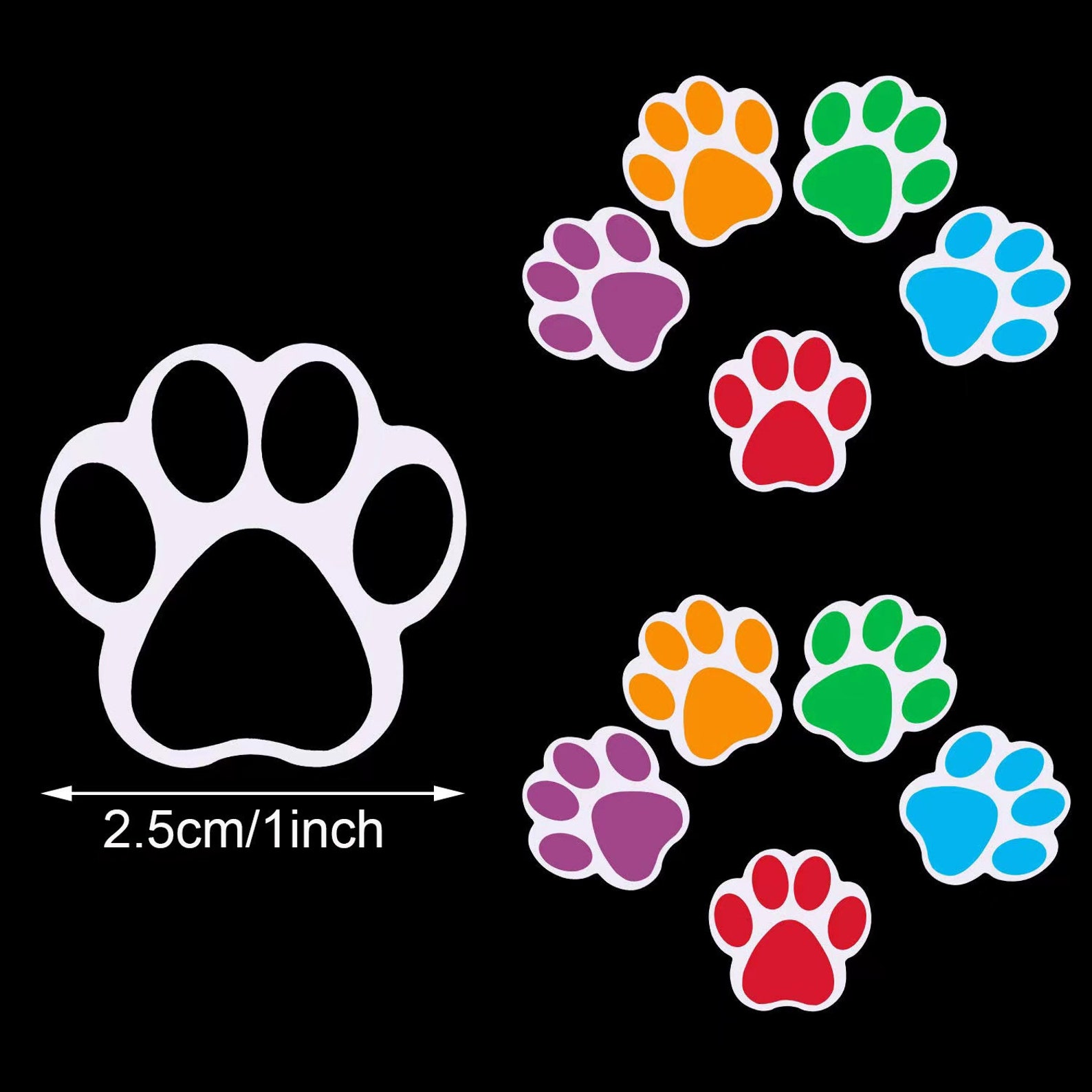 Colorful Bear Paw Print Stickers Dog Puppy Paw Labels for Craft Gift ...