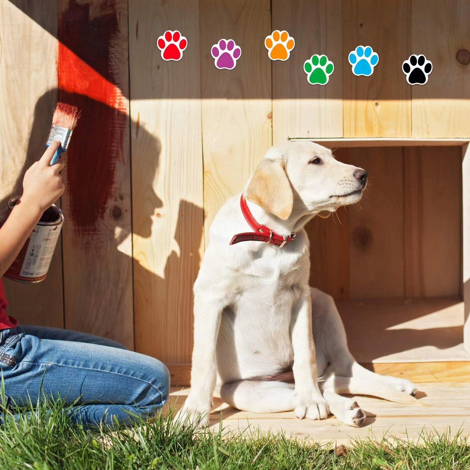 Colorful Bear Paw Print Stickers Dog Puppy Paw Labels for Craft Gift ...