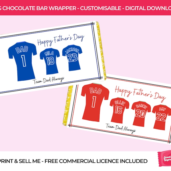 Fathers Day Football Chocolate Bar Wrapper | Printable 110g Chocolate Wrapper Template | Download & Print | Fathers Day SVG | Printable Gift