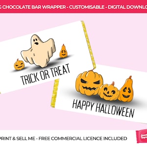 Halloween Chocolate Wrapper | Printable 110g Chocolate Wrapper Template | Download & Print | Halloween SVG | Printable Gift |Trick or Treat
