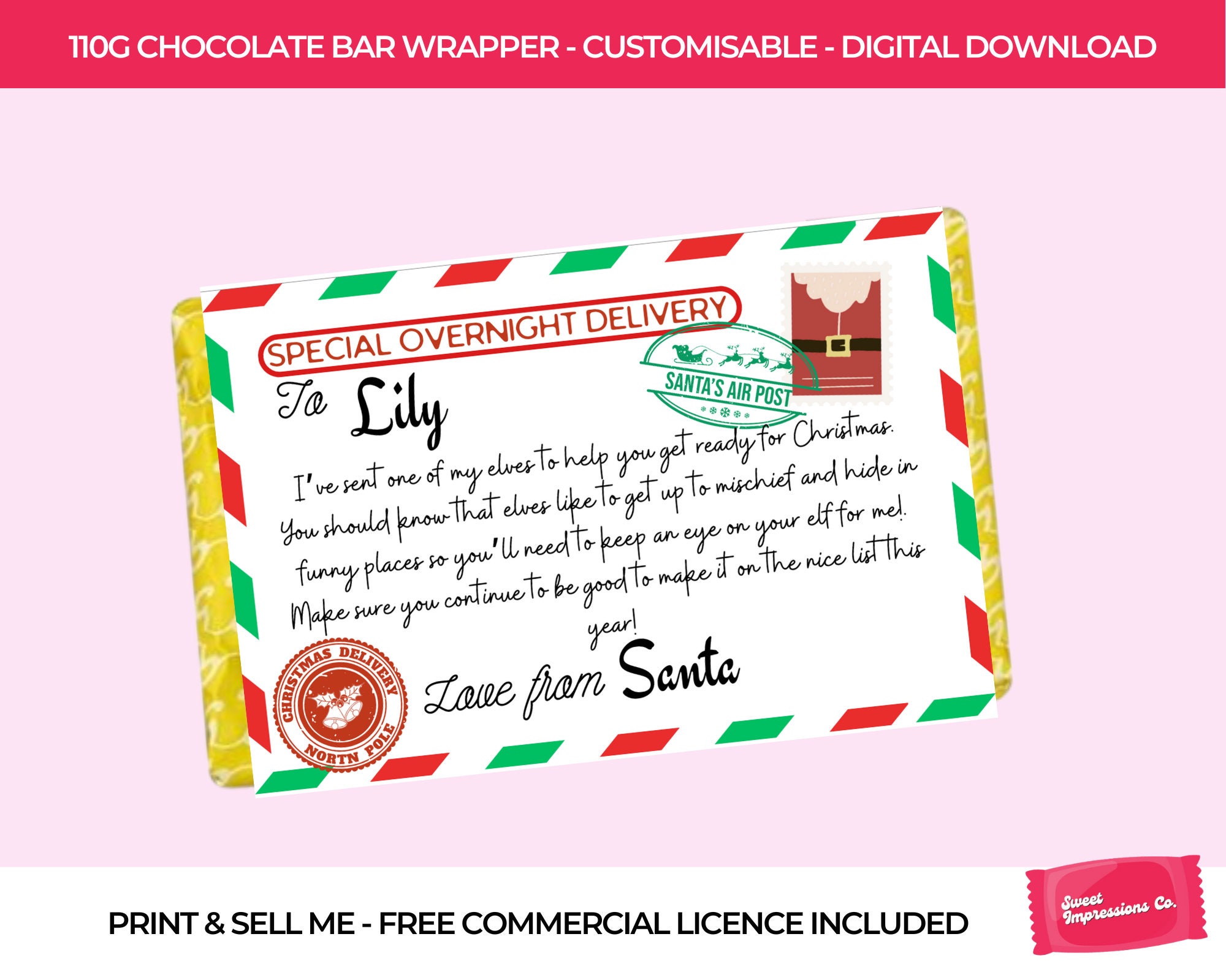 Elf Chocolate Wrapper | Welcome Elf / I'm Back Elf | Printable Wrapper ...