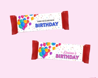 Confezione personalizzata per barrette di cioccolato per compleanno: bomboniera (download digitale)