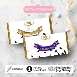 2026 Graduation Chocolate Bar Wrapper: Printable Template (Digital Download)