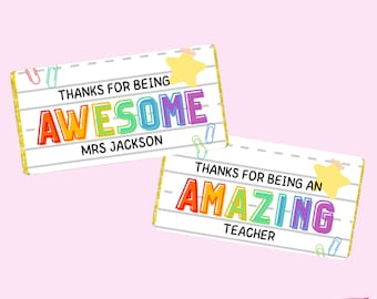 Teacher Present | Printable 110g Chocolate Wrapper Template | Download & Print | Teacher SVG | Printable Gift | Bulk End of School Gift