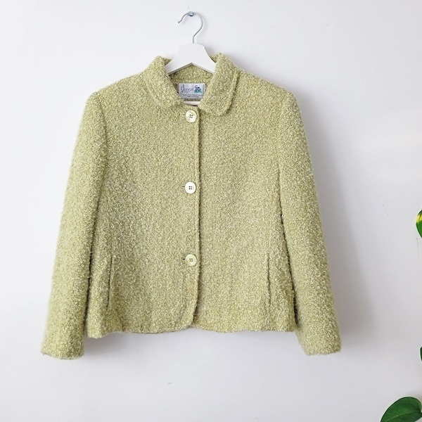 Mohair and wool jacket, balzer pistachio, light green, Irish, donegal design jacket / blazer, 90s like 50s / 60s