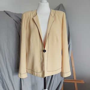 Yellow jacket, blazer Jacques Vert, 80s, 90s, vintage, pastel elegant suit