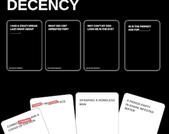 Me Against Decency| Gra do druku| Karty przeciwko ludzkości| Pobieranie cyfrowe| 350 kart