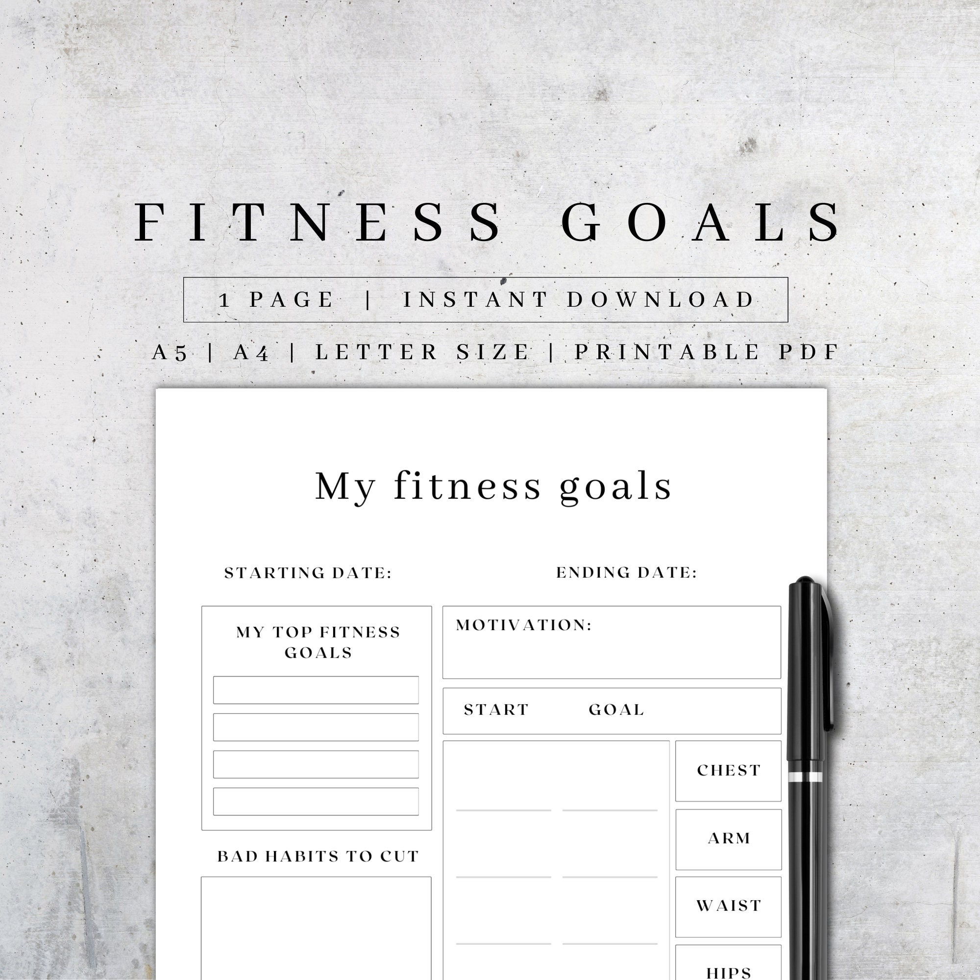 Fitness Goal Tracker - Etsy