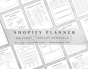 Digital Shopify Planner | Shopify Store Planner Printable | Branding Planner | Printable Checklist | Ecommerce Worksheet | Business Planner