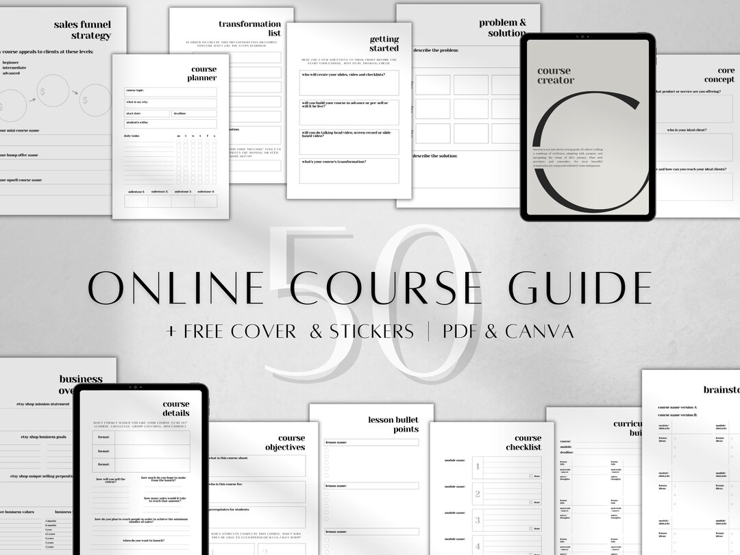 Printable Course Creator Planner | Printable Online Course Guide ...