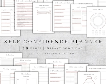 Self-Confidence Journal | Self-Care Planner, Mood Tracker (PDF A4/A5/Letter)