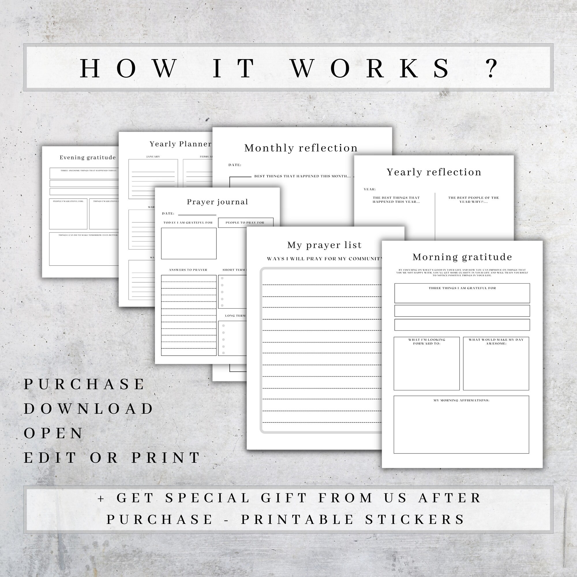 Printable Prayer Planner | Digital Bible Study Guide | Daily Gratitude ...