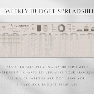Paycheck Budget Spreadsheet | Biweekly Budget Template | Weekly Budget Template | Budget Spreadsheet Google Sheets | Bill Tracker image 2