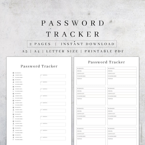 Password Journal - Etsy