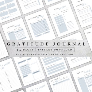 Dankbarkeit Journal Printable | Traummanifestation | Mindfulness / Positivity Planer | Journal für Frauen | Dankbarkeit Glas | A5,A4,PDF