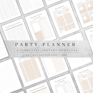 Printable Event Planner | Party Planner | Birthday Party Organizer | Event Planning | Party Checklist | Guest List | PDF A4, A5, Letter Size