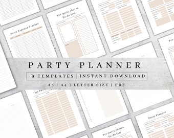 Printable Event Planner | Party Planner | Birthday Party Organizer | Event Planning | Party Checklist | Guest List | PDF A4, A5, Letter Size