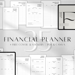 Budget Planner Printable | Canva Financial Planner | Digital Finance Tracker | Monthly Budget Tracker | Financial Journal | Saving Plan