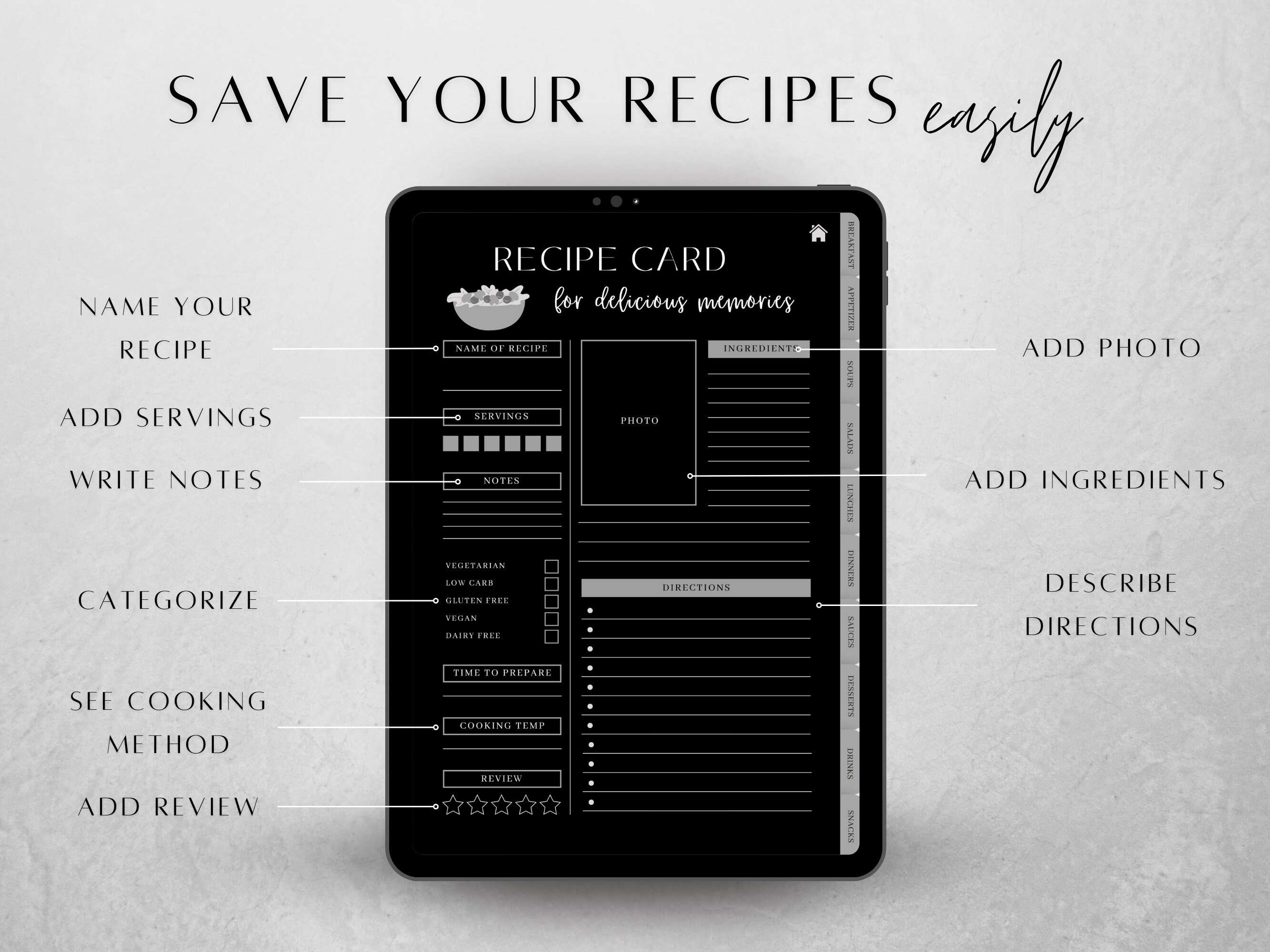Digital Goodnotes Recipe Journal | Recipe & Meal Planner | Notability ...