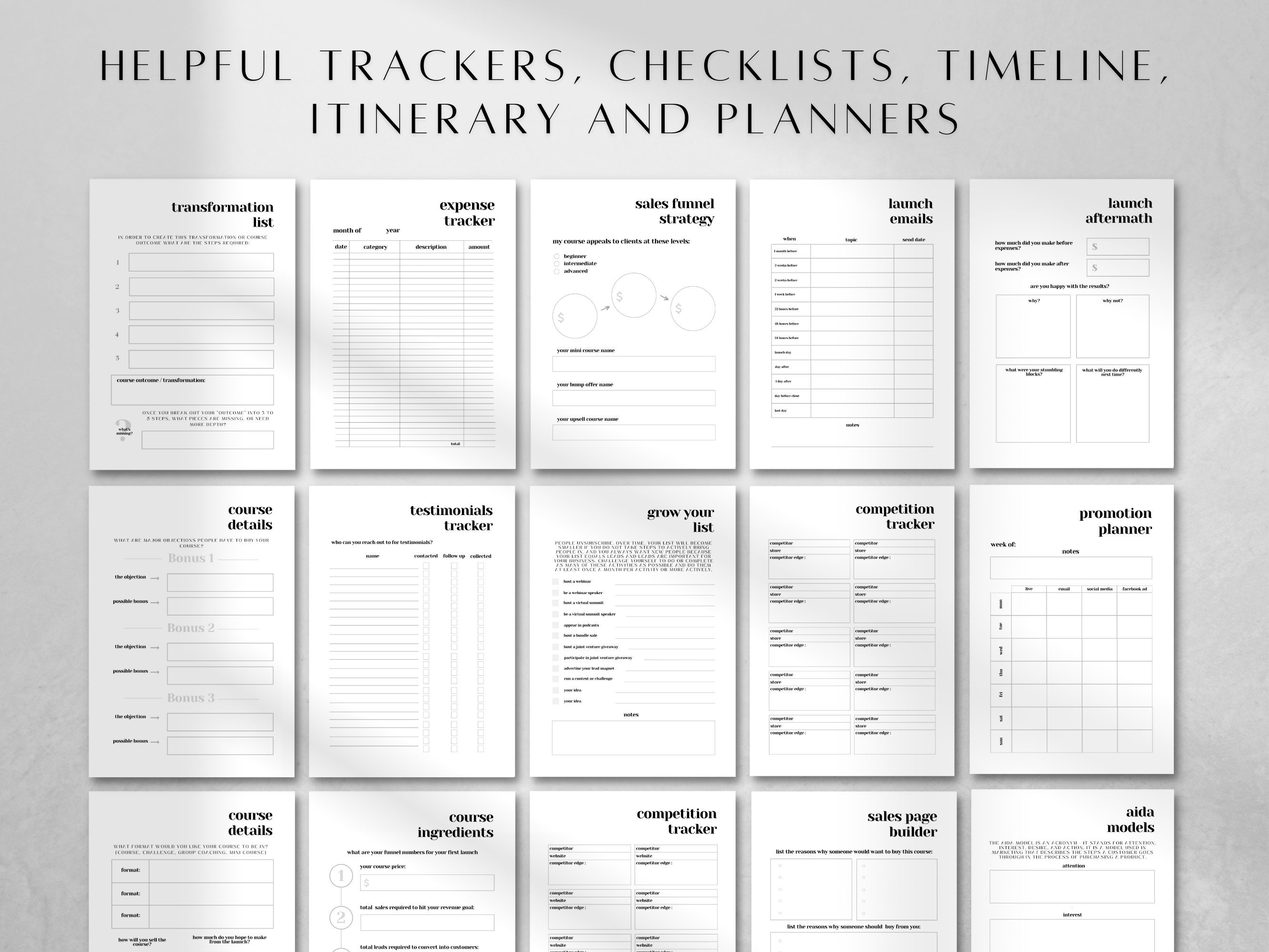 Printable Course Creator Planner | Printable Online Course Guide ...