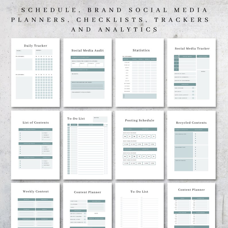 Printable Blogger Social Media Planner Instagram Tracker - Etsy